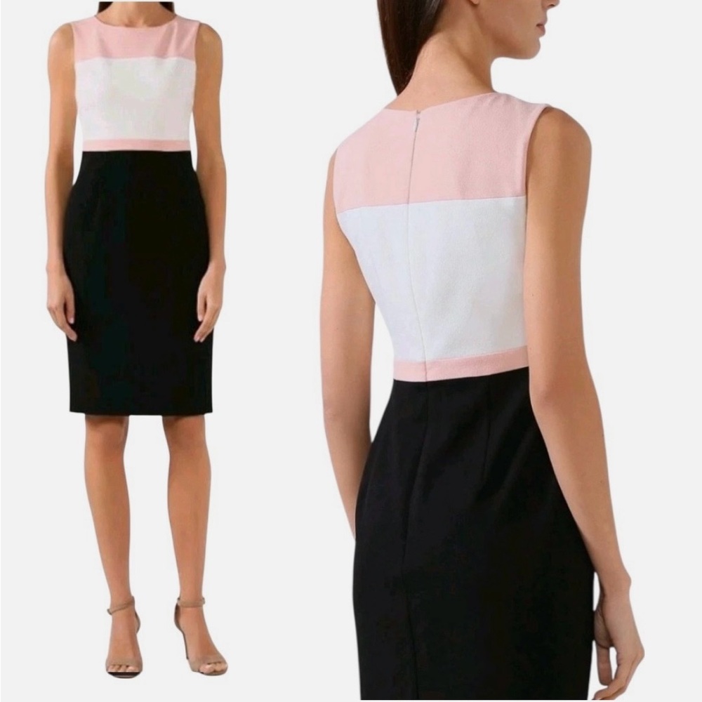 NWT Hobbs London Leah Dress in Black/ White/ Pink - Women’s US 6